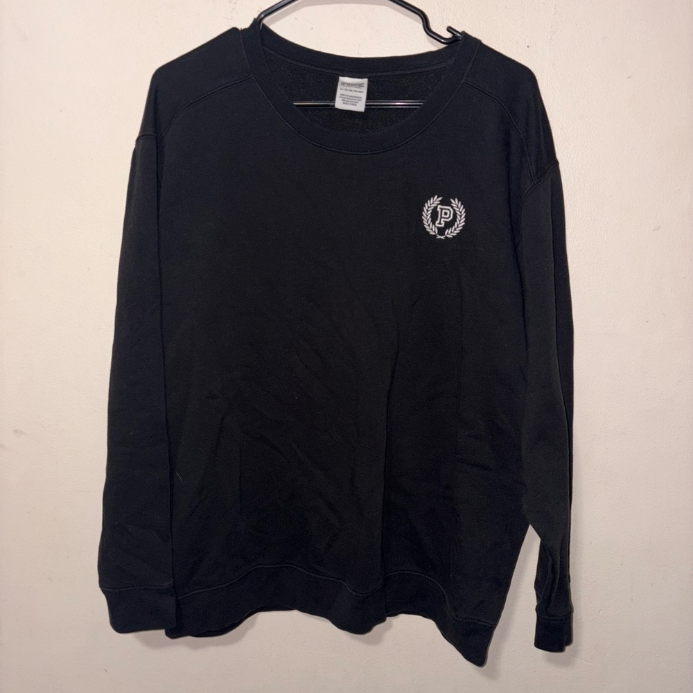 PINK Victoria's Secret Black Crewneck Top